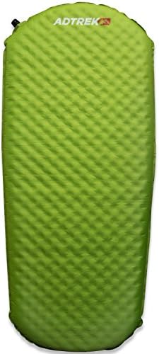 Adtrek Green 3/4 Length Single Self Inflating Camping Mat Camp Bed Mattress