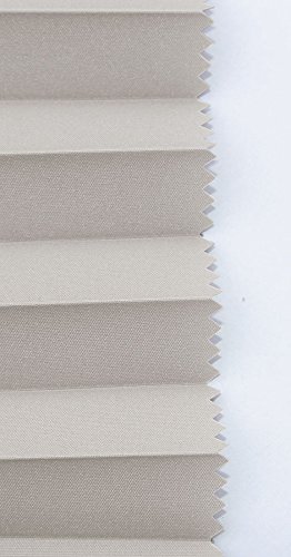 NACH MAß!! FENSTER PLISSEE KLEMMFIX FALTENROLLO JALOUSIE ROLLO OHNE BOHREN (Grau, Profil: Silber, Breite: 61-70cm, Höhe: 201-250cm) - 3