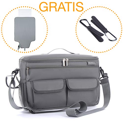 8safe Bolso de Bebé Universal | Material de Alta Calidad Oxford 600D | Multi-Bolsillos | Cambiador Incluido GRATIS | Portabiberones