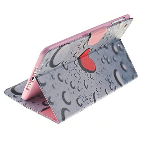 iPad Mini Hülle,ipad Mini 2 hülle Hardcase,Ekakashop Luxus Bunt Herzförmige Wassertropfen Muster Design Flip Painted PU Ledertasche Hülle im Bookstyle Folio Cover hüllen Schutzhülle Magnetic Protection Protective Handyhülle mit für Apple ipad Mini 1 / 2 / 3 Tablet + 1x Kostenlos Ständer (Farbe zufällig) - 8
