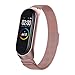 Produktbild Glowjoy Edelstahlband für Xiaomi Mi Band 4 Bracelet,Milanese Loop Magnetisch Schließe Edelstahl Ersatz Armbänder Fitnessarmband Verstellbare Edelstahl Ersatz Armband für Damen & Herren (Rosa)