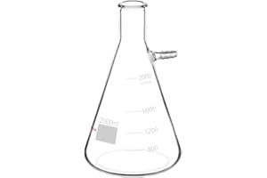 StonyLab 2000ml Borosilicate Glass Filtering Flask, Bolt Neck with Tubulation, 2L (2 Liter)