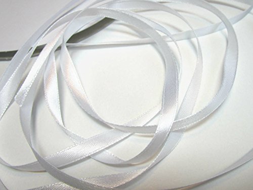 100 m Satin-Schleifenband in 6 mm Breite : Weiss - 2