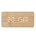 Produktbild Gearmax® LED Holz Digital Wecker Uhr Alarm Zeit Kalender Thermometer Luftfeuchtigkeit USB Kabel / Batteriebetrieben Bambus