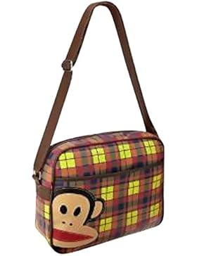 EyeCatch - Paul Frank - Julius The Monkey Unisex Retro Schultertasche Messenger Bag Multi kariert