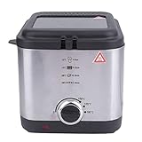 WOSOSYEYO Compact 1,5 litre Pan Pan Puce Panier Non Stick Huile Frire 900 W En Acier Inoxydable Friteuse Profond Cuisine Outils De Cuisine