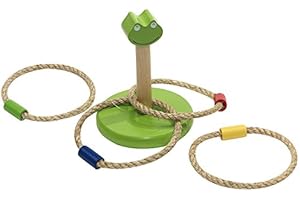 Jeu de Lancer d'anneaux Jeu de Lancer Grenouille en Bois Jouets pour Enfants Jouets d'extérieur par Notrash2003