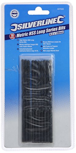 Silverline 427533 HSS-R-Bohrer, metrisch, extra lang, 10er-Pckg. 4,5 x 126 mm