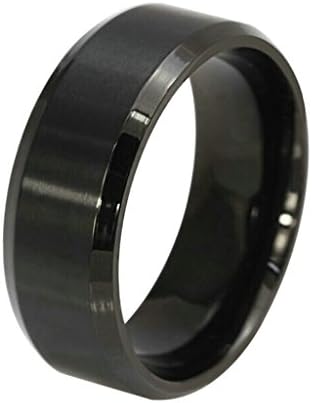 Xiangling Jewelry 8Mm Stainless Steel Black Wedding Rings For Men Size 10
