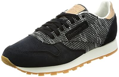 Reebok Cl Leather Ebk, Chaussures de Fitness Homme, Multicolore-Noir/Gris (Black/Stark Grey/Sand Stone/Gum), 40 EU