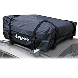 IMPERMEABLE: Este soporte de techo para carga está hecho de lona de PVC para proteger su equipo y equipaje de la lluvia y el polvo en la carretera.