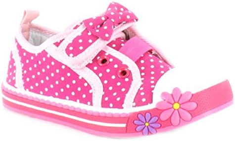 Girls Casual Trainers Infant Touch fasten Trainer Pumps Kids Shoes Canvas Summer (UK6 Infant, Pink)