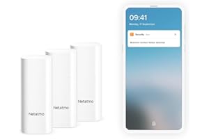 Netatmo Smart Door and Window Sensors, wireless, one-piece, pack of 3, vibration detection, DTG-UK