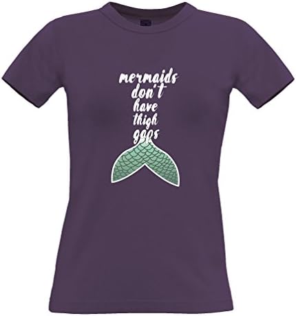 Mermaids Don't Have Thigh Gaps Mermaid Tail Fantasy Body Positivity Curves Are Attractve Confidence Ocean Sea Slogan Womens Ladies T-Shirt Cool Birthday Gift Present