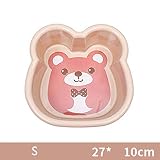 Transparencia: Opaco Cuenca de plástico caliente 1PC Lavabo de lavado lindo bebé de la historieta de bañera niño recién nacido lavado de cara del pie Culo Bañera bebé Pila 10300E, S-rosa