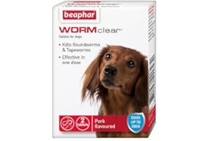SIPW Vet Strength WORMclear Dog Puppy Worming Wormer Tablets kills Roundworm Tapeworm (2 Tablets)