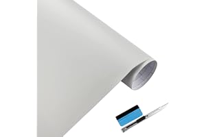 NewL Matt vinylfilm, självhäftande film, luftavdrivande bubblor, lämplig för utomhusbruk och bilanvändning, inkluderar monteringsverktyg(Vit,50cm x 150cm)