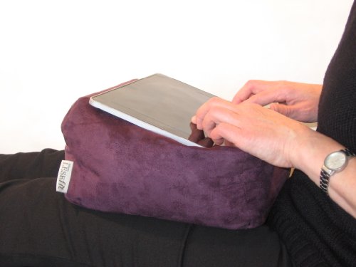 LESEfit soft antirutsch Lesekissen, Tablet Kissen, echter Sitzsack für iPad * Bücher & eBook-Reader, elastan-frei für Bett & Couch / aubergine - 3