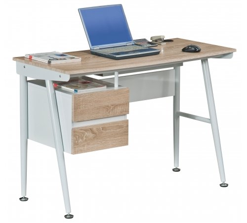 Hjh OFFICE 673998 Escritorio EASY FLOW II roble blanco mesa de ordenador