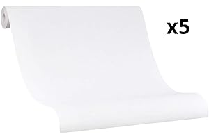 Novamur 5 x Zeichenpapier Rolle Weiß Malpapier für Kinder 50m x 0,53m (5 x 10m) Hochwertige deutsche Qualität