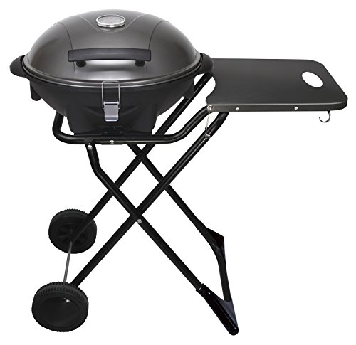 SUNTEC elektrischer Standgrill BBQ-9493 [abnehmbare Haube mit Temperaturanzeige, Ablagetablett, 46×35 cm Grillplatte, Standfuß mit Rädern, max. 1600 Watt] - 3