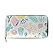Produktbild Plsdx Bunte Korallen Muschel Lange Pass Kupplung Geldbörsen Reißverschluss Brieftasche Fall Handtasche Geld Organizer Tasche Kreditkarteninhaber Für Dame Frauen Mädchen Männer Reise Geschenk