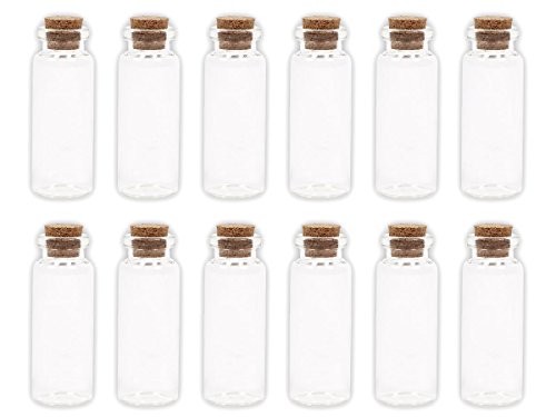 Alsino 20 Stück Glasfläschchen mit Korken Set Leere Mini Glas Flaschen Schnapsflaschen Sandfläschchen, Variante wählen:GF-03 2 cm x 6 cm, bitte die Maße genau beachten