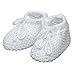 Newborn Baby Girls Boys Soft Tie Up Knit Booties (White)
