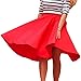 Produktbild POIUDE Ausverkauf Damen Basic Volltonfarbe Vielseitige Dehnbaren Informell Mini Skater Rock Über dem Knie Rock(Rot, Medium)