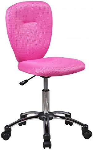 FineBuy Children Fabric Desk Chair Pink for Children over 6 | Children's Swivel Chair with Backrest | Children's Office Chair Ergonomic | Children's Room Chair Height Adjustable