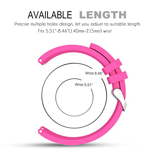 AMERTEER Samsung Gear S3 Frontier / Classic / Moto 360 2nd Gen 46mm Watch Armband – Silikon Sportarmband Uhr Band Strap Erstatzband Uhrenarmband für Samsung Gear S3 Classic Samrtwatch, Nicht für Gear S2 Classic, Hot Pink - 8