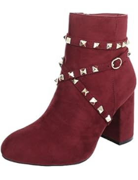 High Heel Stiefeletten Damenschuhe High Heel Stiefeletten Pump High Heels Reißverschluss Ital-Design Stiefeletten