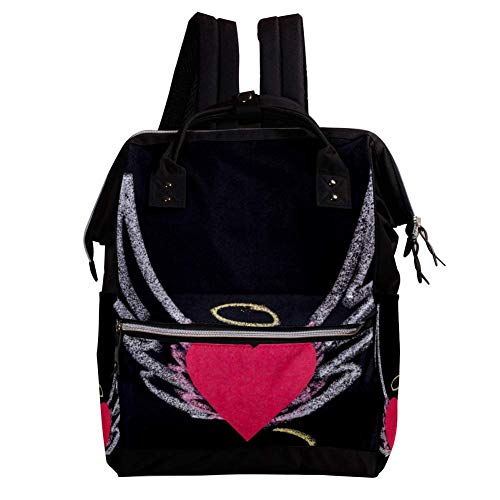 Preisvergleich Produktbild Herzform Y50 Stilvolle Wickelrucksack Tasche, Multifunktions dauerhafte Wickeltasche für Mama und Papa, große Kapazität Windelrucksack