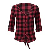 Karnevalsaktion Damen Frauen beiläufige Polka Dot V-Ausschnitt Langarm Button Up Shirt Bluse Tops