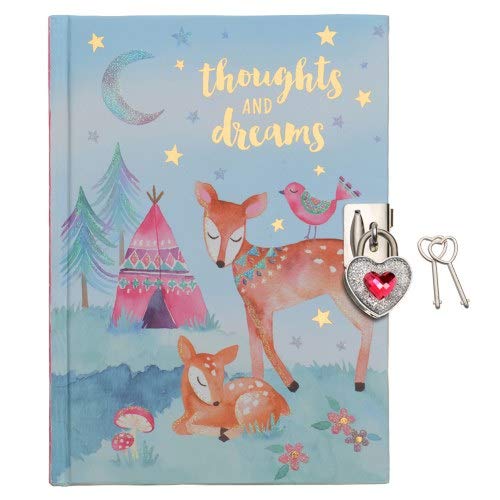 JewelKeeper Woodland Secret Diary with Heart Shaped Lock and Key