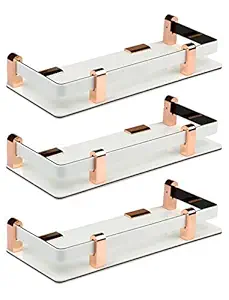 FRICOSTA Wall Corner Shelf Acrylic, Shelf for Bathroom, Size -12X5 (inch),Wall Shelf, Colour - Milky White (Glossy)(Pack of 3 PCS)