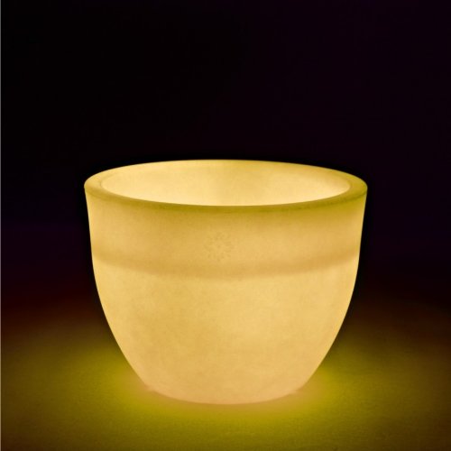 Preisvergleich Produktbild Blumentopf fluoreszierend Ø20x14,5cm gelb Nomi Kunststoff Pflanzkübel