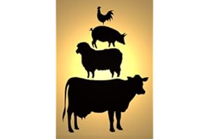 SOLITARYDESIGN Vintage Shabby Chic Stencil Cow Sheep Pig cockerel A4 297x210mm for Furniture Wall Art