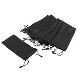 ROSENICE 10pcs Microfiber Storage Pouch Sunglasses Storage Sack Case for Sunglasses and Eyeglasses (Black)