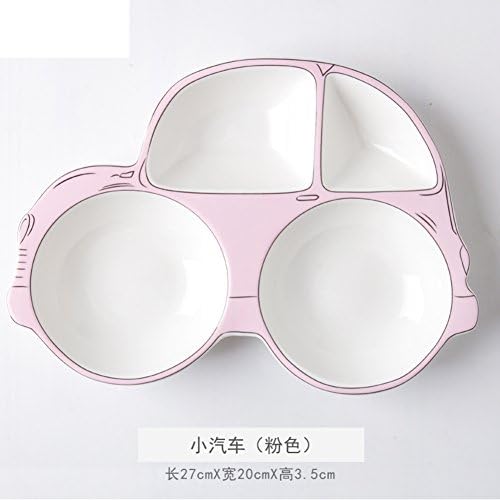 Creative children's plate ceramics baby tableware supplementary food bowl spacer bowl cute car dish-E