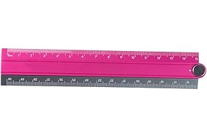 KLOVA Regla Plegable de aleación de Aluminio, Herramienta de medición de Regla de papelería de Metal Plegable Simple, Azul y Negro, púrpura y Negro, 30 cm