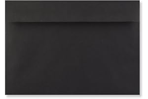 CRAFT21 LIMITED 5" x 7" / 133mm x 184mm Coloured Envelopes Great for Greeting Cards, Wedding Invitations, Crafts, Business/Office - Pack of 25 Envelopes (Black Peel & Seal)