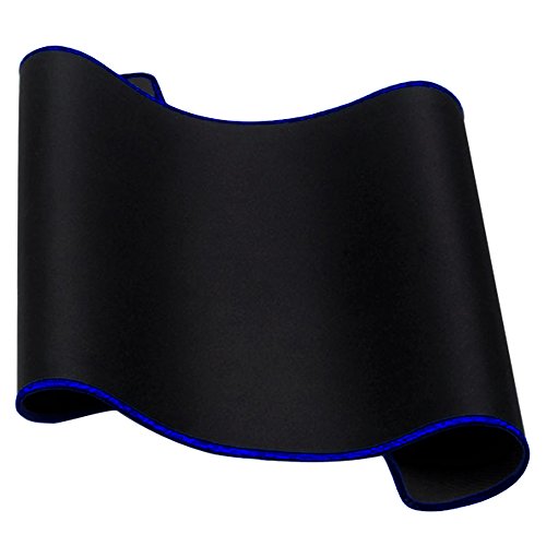 Vococal® Tragbare Kautschuk Verlängert Spiele Große Tastatur Mauspads, Schwarz + Blauer Rand