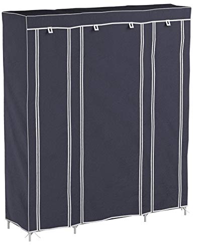 LEMAIJIAJU Armoire en Tissu Penderie de Vêtement en Toile Mobilier de Chambre Rangement de Vêtements Unique Tringles à Vêtements 150 * 45 * 175cm Gris