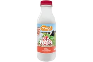 COINGA KÉFIR CON SABOR A FRESA ELABORADO CON LECHE DE VACA DE MENORCA - Bebida líquida - PACK 6 Botellas de 1 L