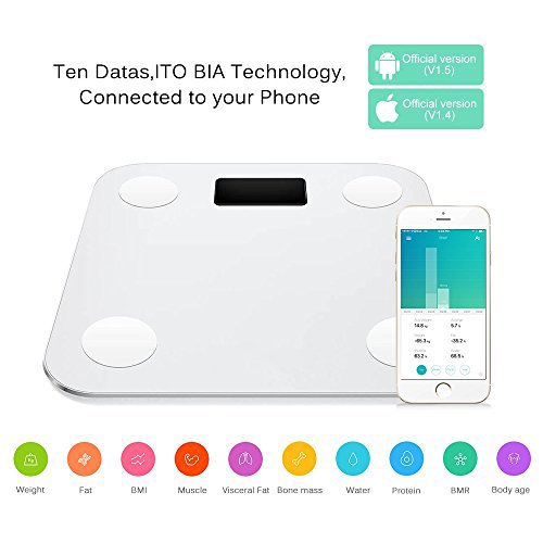 Smart Körperwaage Gewichtswaage, YUNMAI MINI Bluetooth Personenwaage,messen Gewicht, Körperfett, BMI, BMR, Wasser, Muskel und Knochen etc. - 2