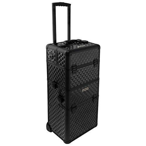Preisvergleich Produktbild anndora 2 Rad Beauty Trolley 60 Liter Alu Rahmen Friseurkoffer komplett schwarz
