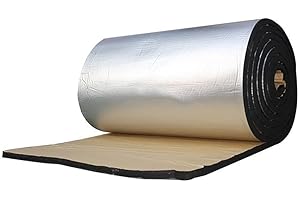 iSpchen Alubutyl Anti Dröhn Dämmmatte Auto Auspuff Schalldämpfer Wärme Dämmmatte Selbstklebende Schalldämmmatte für Auto Dämmung Lärmschutz Schalldämmung Schallschutz,50cmx200cmx5mm