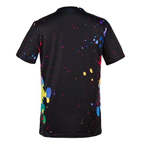 Herren T-Shirt!Sannysis Männer Mode T-Shirts Herren Kurzarm Tops (XXXL, Schwarz2) - 2