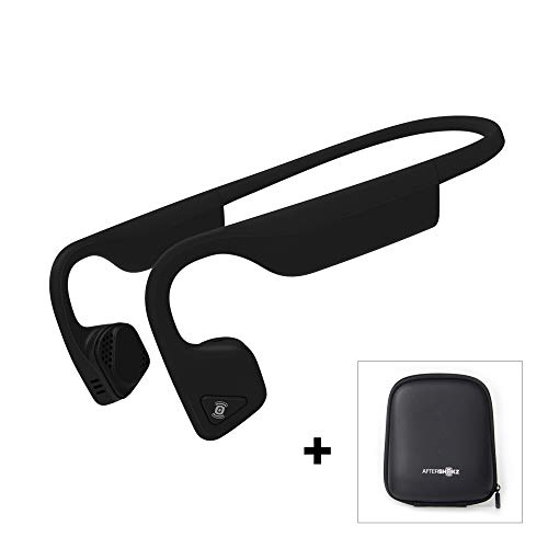 AfterShokz Trekz Titanium Ecouteurs sans Fil à Conduction osseuse (Oreilles Libres) avec étui de Transport, Cadeau Saint Valentin
